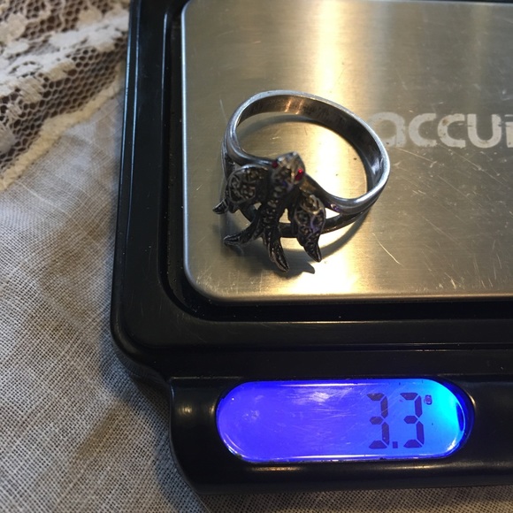 Sterling Silver Vintage Sparrow Marquisate Ring - Picture 7 of 8